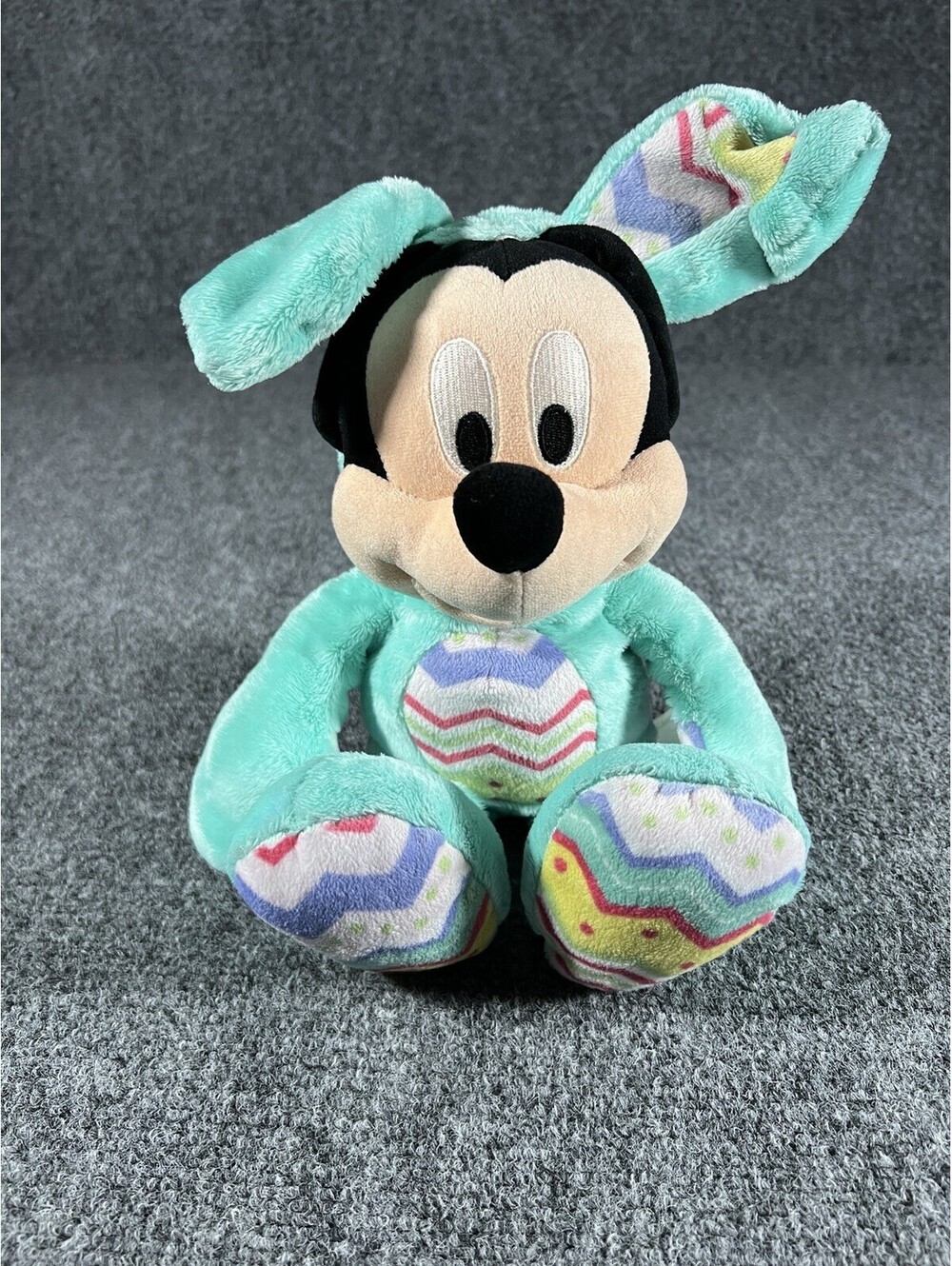 Disney Store Mickey Mouse Plush Teal Blue Easter Bunny Rabbit 18" Long New